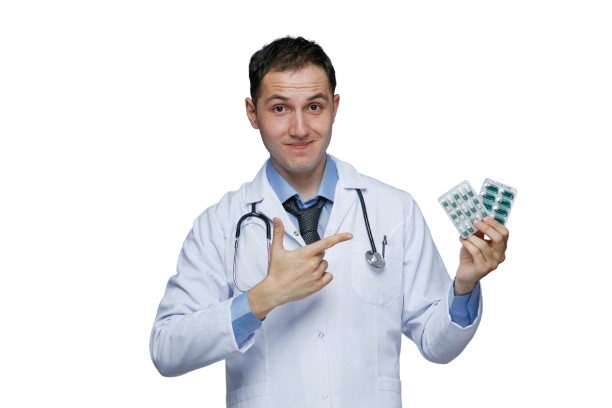 pleased-young-male-doctor-wearing-medical-robe-stethoscope-around-neck-looking-camera-showing-packs-pills-pointing-them-isolated-purple-background-removebg-preview